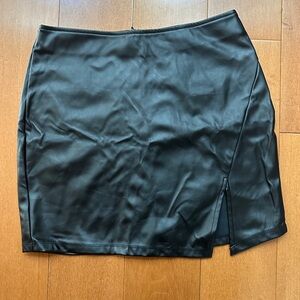 LA Hearts Black Leather Mini Skirt